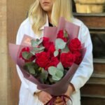 Puokštė "Roses&Eucalyptus"