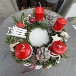 Šventinis Kalėdinis vainikėlis „Rogutėmis į Kalėdas“