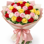 Įvairių spalvų mix rožės